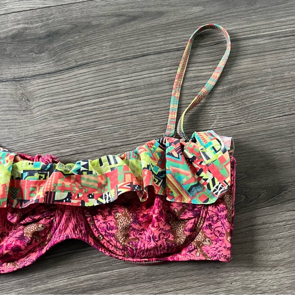 Maaji Bikini Top Womens Medium Adjustable Straps Geometric Floral Print - Picture 2 of 5